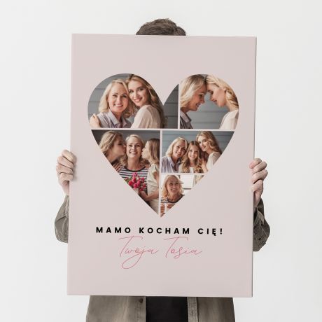 Personalizowany obraz na Dzie Mamy SERCE 70x50