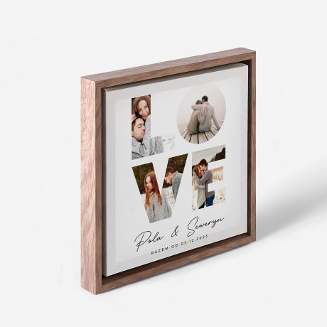 Personalizowany obraz w ramie LOVE prezent na rocznic lubu