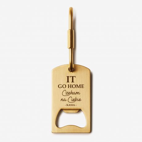 Personalizowany otwieracz do piwa IT GO HOME upominek dla informatyka