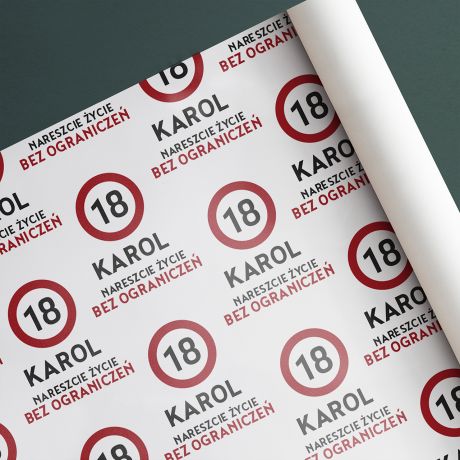 Personalizowany papier do pakowania prezentw ZNAK 18