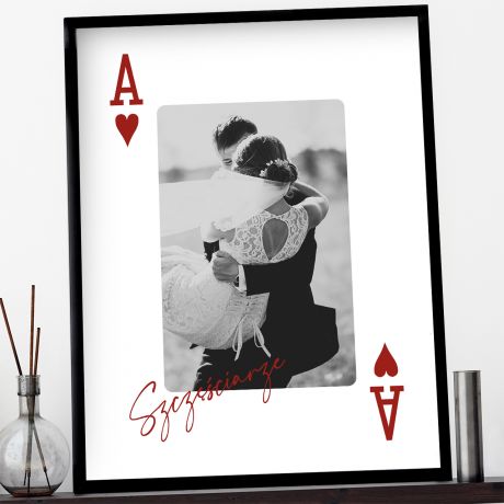 Personalizowany plakat ze zdjciem SZCZʦCIARZE dla nowoecw prezent na lub prezent na szczcie