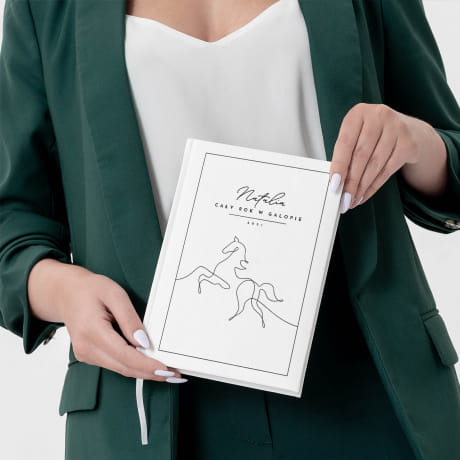 Personalizowany planner PREZENT Z MOTYWEM KONIA biay
