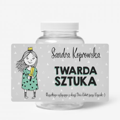 Mi�t�wki + etykieta dekoracyjna do samodzielnego naklejenia TWARDA SZTUKA prezent dla kobiety cukierki mi�towe