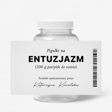 Personalizowany pojemnik na mi�t�wki ENTUZJAZM prezent dla pesymisty pojemnik na cukierki prezent dla marudy