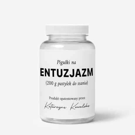 Personalizowany pojemnik na mi�t�wki ENTUZJAZM prezent dla pesymisty pojemnik na cukierki prezent dla marudy