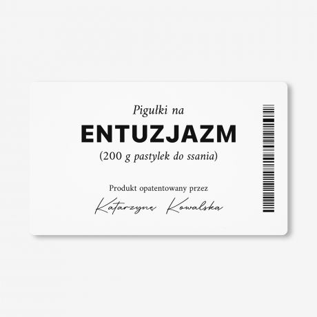 Personalizowany pojemnik na mi�t�wki ENTUZJAZM prezent dla pesymisty pojemnik na cukierki prezent dla marudy