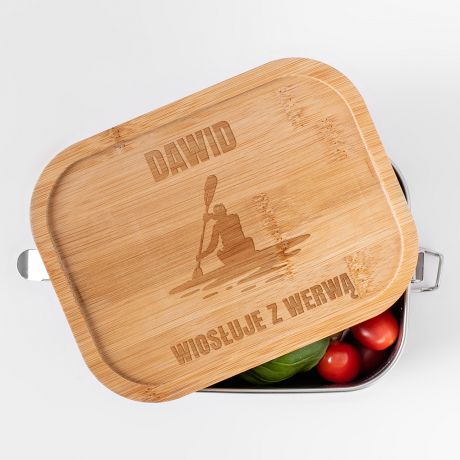Personalizowany POJEMNIK NA PRZEKSKI prezent dla kajakarza personalizowany lunchbox pojemnik na kanapki