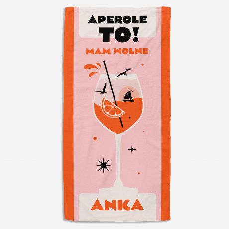 Personalizowany r�cznik APEROLE TO prezent dla kole�anki r�cznik personalizowany r�cznik k�pielowy