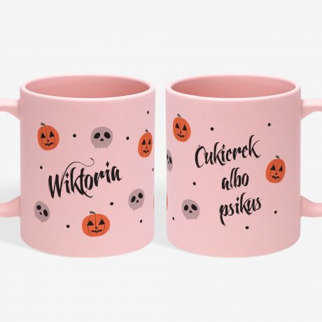 Personalizowany r�owy KUBEK HALLOWEENOWY