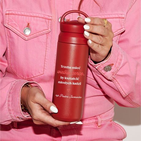 Personalizowany termos WIELKIE SERCE prezent na koniec roku dla nauczyciela prezent dla nauczyciela