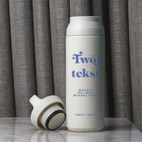 Personalizowany termos z r�czk� TW�J TEKST termos z nadrukiem termos personalizowany termos na kaw�
