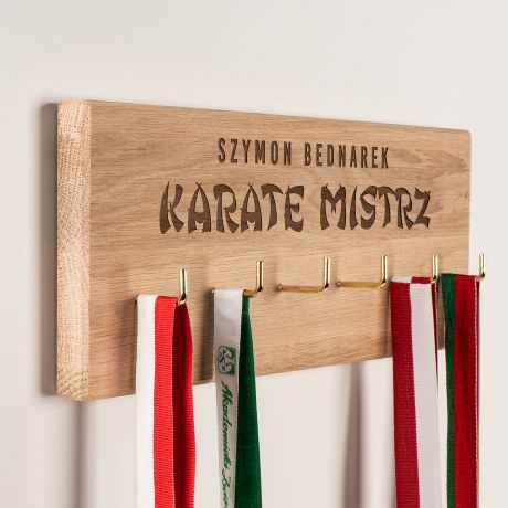 Personalizowany wieszak na medale KARATE MISTRZ prezent dla fana karate