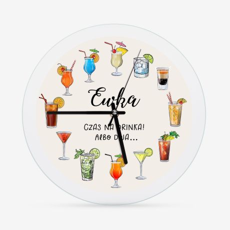 Personalizowany zegar CZAS NA DRINKA prezent dla niej