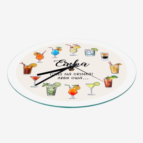 Personalizowany zegar CZAS NA DRINKA prezent dla niej