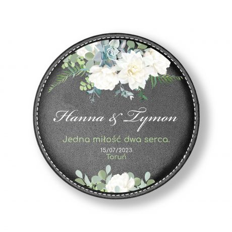Personalizowany zestaw do wina na prezent lubny JEDNA MIO DWA SERCA 