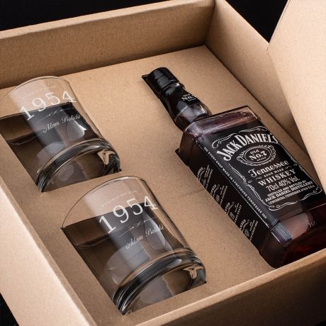 Whiskey ze szklankami ZESTAW PREZENTOWY JACK DANIEL'S