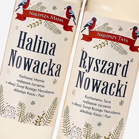 Personalizowany zestaw win biaych PREZENT NA WITA DLA MAMY I TATY wina na prezent prezent dla rodzicw