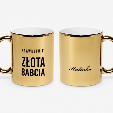Personalizowany z�oty kubek PREZENT DLA BABCI kubek dla babci kubek na Dzie� Babci