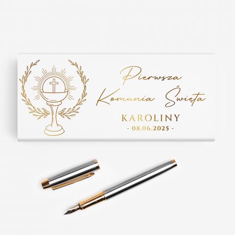 Eleganckie piro w pozacanej obwolucie PREZENT NA KOMUNI piro wieczne prezent komunijny upominek na komuni