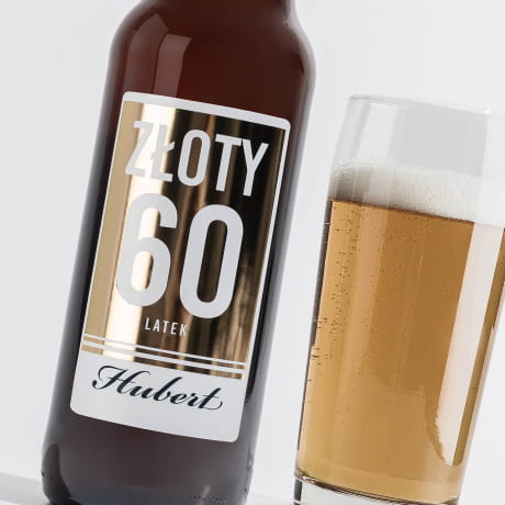 Piwo personalizowane PREZENT NA 60 URODZINY DLA NIEGO 1 litr