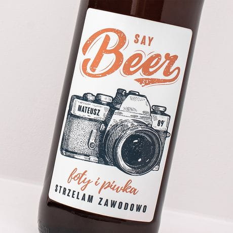 Piwo litrowe SAY BEER prezent dla fotografa
