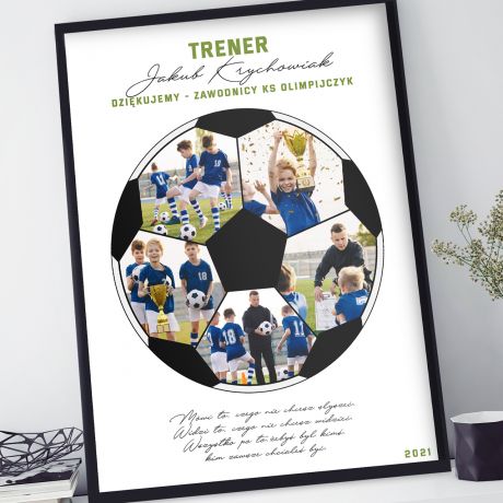Plakat ze zdjciami w ramie FAJNY PREZENT DLA TRENERA PIKI NONEJ upominek dla trenera