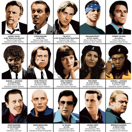 Plakat filmowy GANGSTER MOVIE CHARACTERS 50 x 70 cm prezent dla kinomaniaka