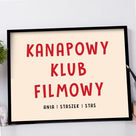 Plakat KLUB KANAPOWCW prezent dla domatora prezent do domu prezent dla kanapowca