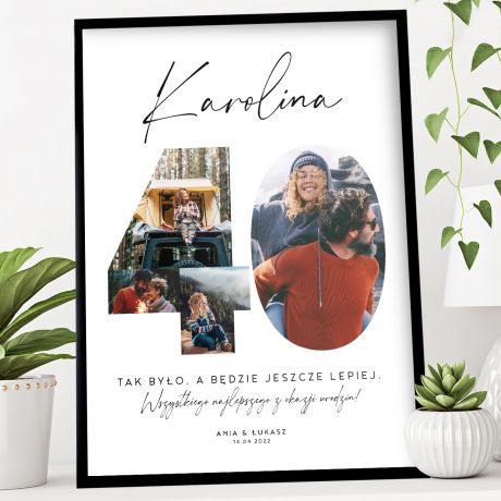 Plakat KOLA ZDJ prezent z okazji 40 urodzin plakat na 40 urodziny prezent na 40 urodziny