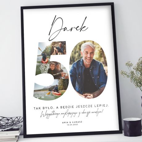 Plakat na 50 urodziny PREZENT NA 50 URODZINY prezent z okazji 50 urodzin prezent na 50 lat