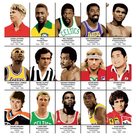 Plakat sportowy LEGENDS OF SPORTS 50x70cm