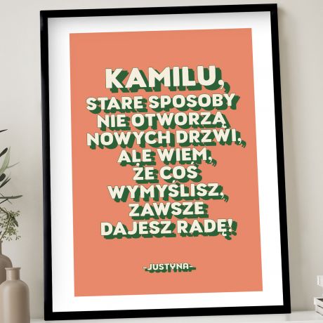 Plakat motywacyjny NOWE DRZWI