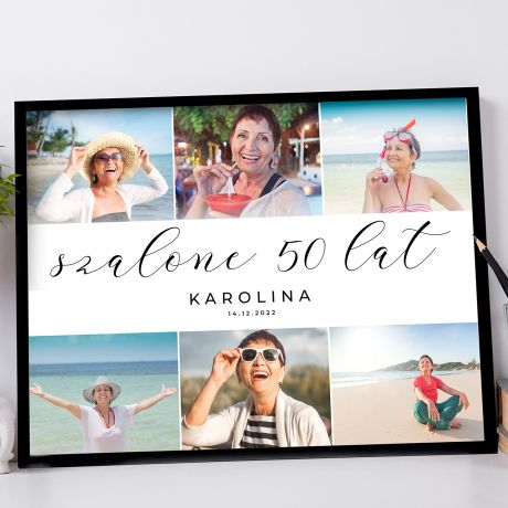 Plakat personalizowany NA 50 URODZINY plakat urodzinowy prezent na 50 urodziny prezent na 50 urodziny dla niej