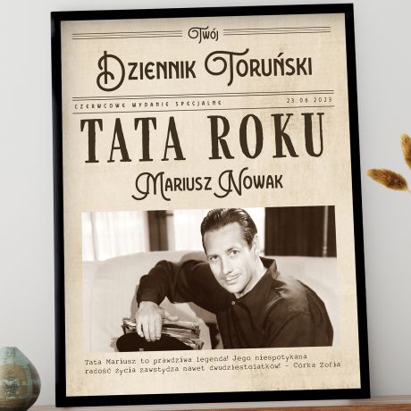 Personalizowany plakat TATA ROKU pamitka dla taty