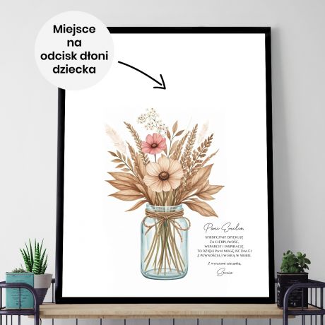 Plakat ODCISK DONI podzikowanie dla nauczyciela od ucznia plakat na dzie nauczyciela