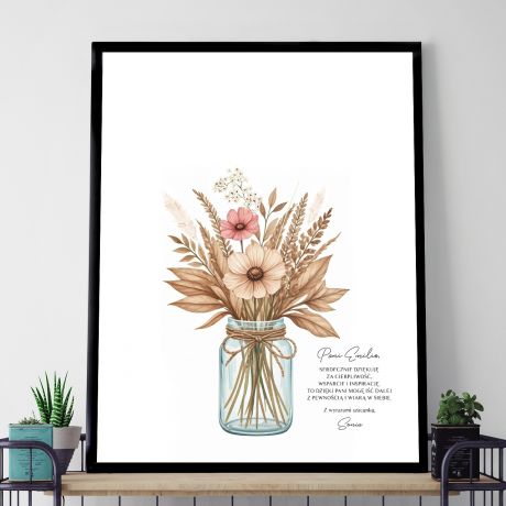 Plakat ODCISK DONI podzikowanie dla nauczyciela od ucznia plakat na dzie nauczyciela