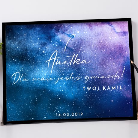 Plakat personalizowany 31x41 cm GWIAZDA prezent na Walentynki dla niej