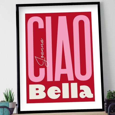 Personalizowany plakat CIAO BELLA dla kobiety