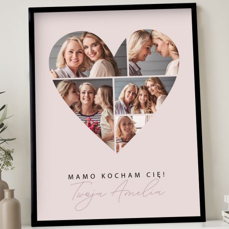 Personalizowany plakat na Dzie Matki SERCE