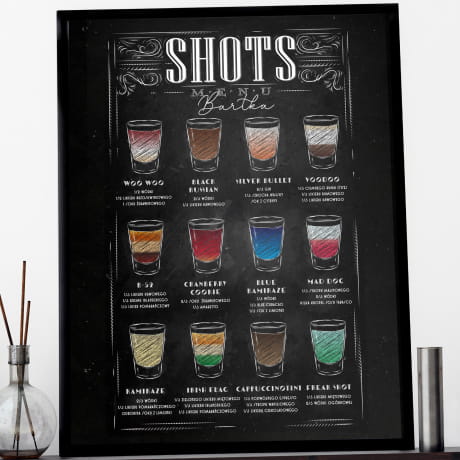 Personalizowany plakat drinki SHOTS