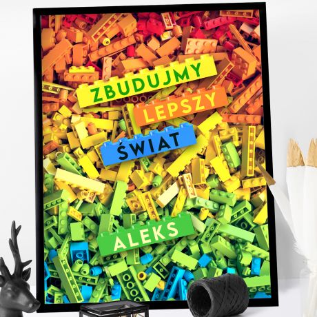 Prezent dla fana LEGO plakat personalizowany