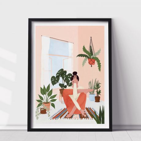 Plakat z rolinami YOGA AND PLANTS 50x70cm