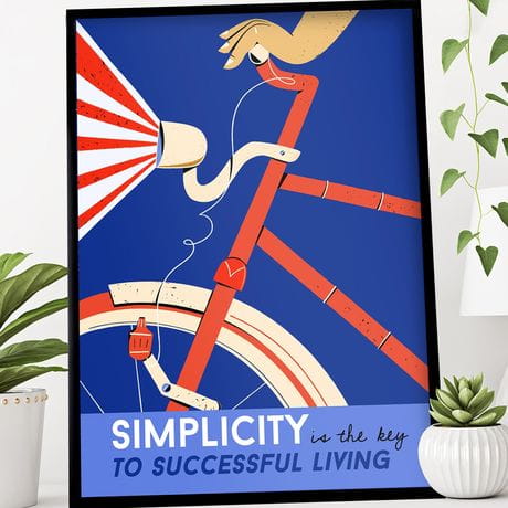 Plakat z rowerem SIMPLICITY personalizowany 31x41 cm 