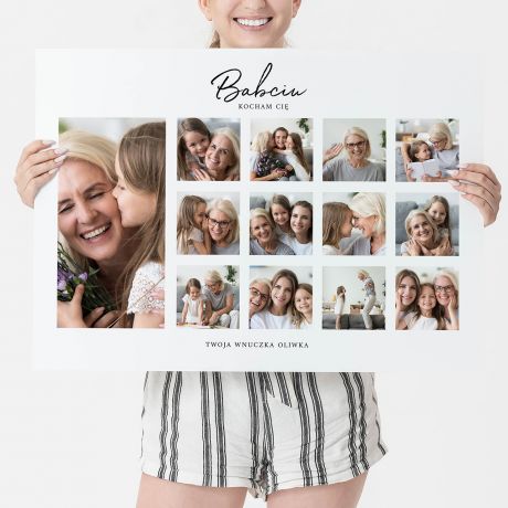 Duy plakat ze zdjciami PREZENT DLA BABCI OD WNUCZKI plakat na Dzie Babci prezent na Dzie Babci