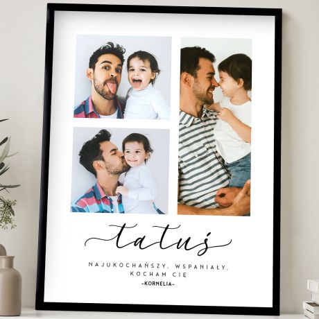 Plakat ze zdjciami WYJTKOWY PREZENT DLA TATY