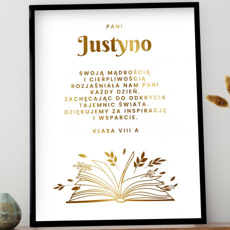 Plakat na Dzie Nauczyciela ZE ZOCENIEM prezent dla nauczyciela prezent na dzie nauczyciela