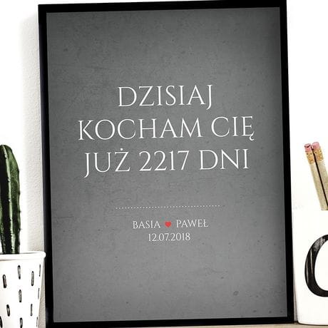 Plakat personalizowany 31x41 cm PREZENT NA ROCZNIC DLA DZIEWCZYNY