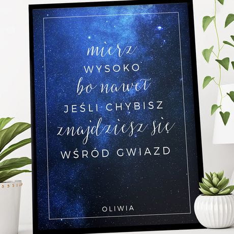 Plakat personalizowany 31x41 cm MIERZ WYSOKO prezent na 18 urodziny