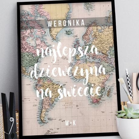 Plakat personalizowany 31x41 cm PREZENT NA ROCZNIC ZWIZKU DLA NIEJ