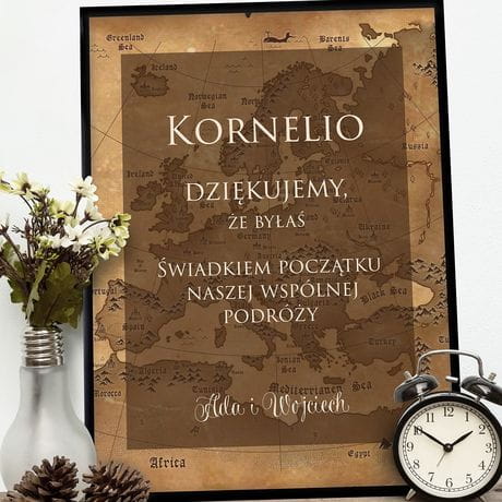 Plakat personalizowany 31x41 cm PREZENT DLA WIADKOWEJ